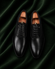 Il Principe — Black Whole-Cut Italian Leather Oxford Dress Shoes for Men
