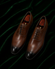 The Sfumato — Brown Burnished Cap-Toe Italian Leather Oxford Dress Shoes for Men