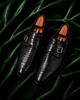 Don Salvatore — Black Python-Textured Single Monk Strap Italian Leather Dress Shoes for Men
